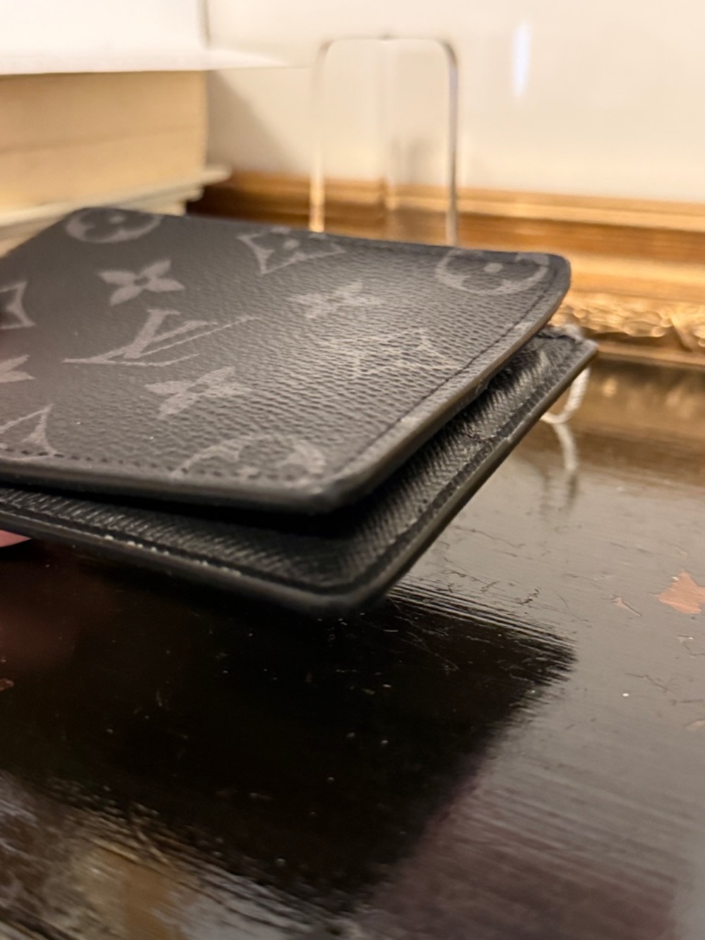 AUTH Louis Vuitton Monogram Eclipse Slim Wallet - Picture 14 of 16